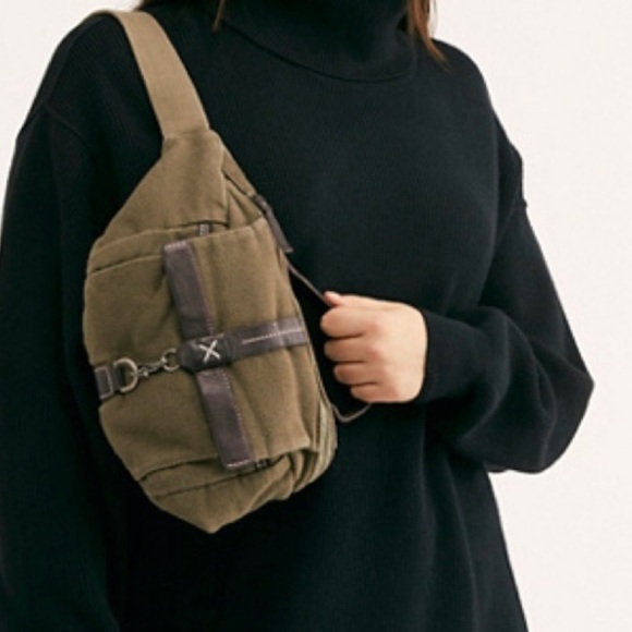 Free People Handbags - Free People Fanny Pack Take Me Anywhere Sling Olive Green